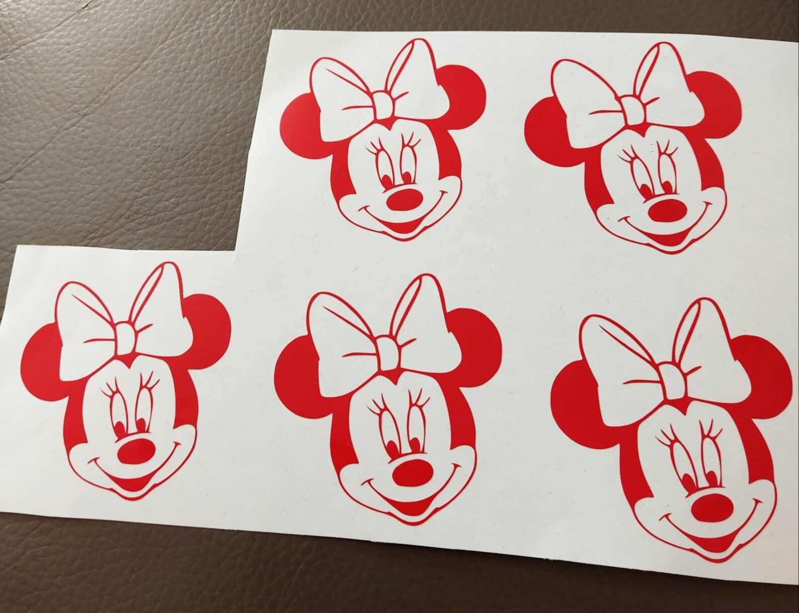Disney Vinyl Decal Minnie Mouse. Set of 5. Red Vinyl Etsy
