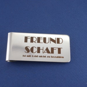 Edelstahl Geldklammer  - schlanke Form mit Gravur personalisiert  nach ihren Angaben