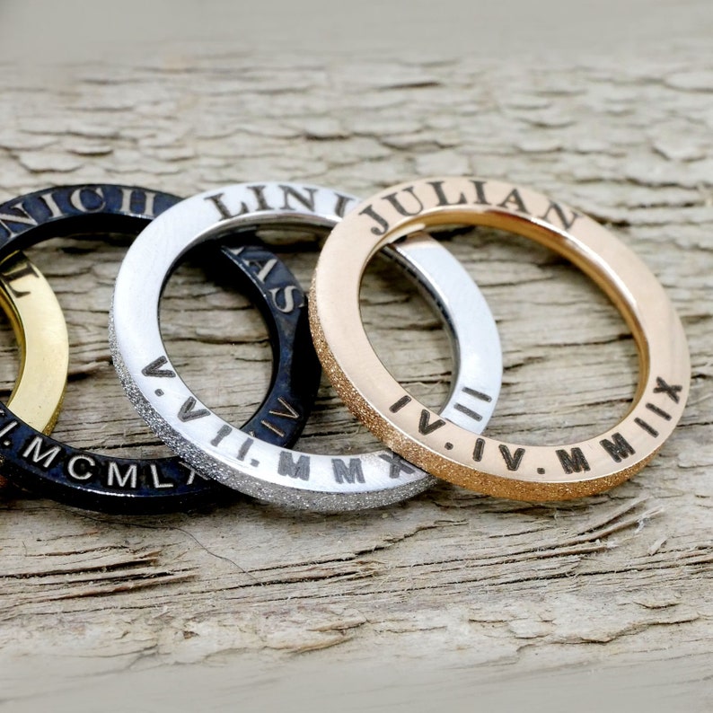 Stick rings, insert rings, 1 ring or up to 5 rings wearable, slip ring, personalization for quotes, family, motivation. Faith, Love image 7