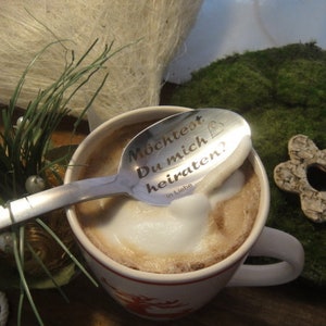 Do you want to marry me? Marriage proposal for breakfast, engraving, coffee spoon, surprise for breakfast, for morning grouches