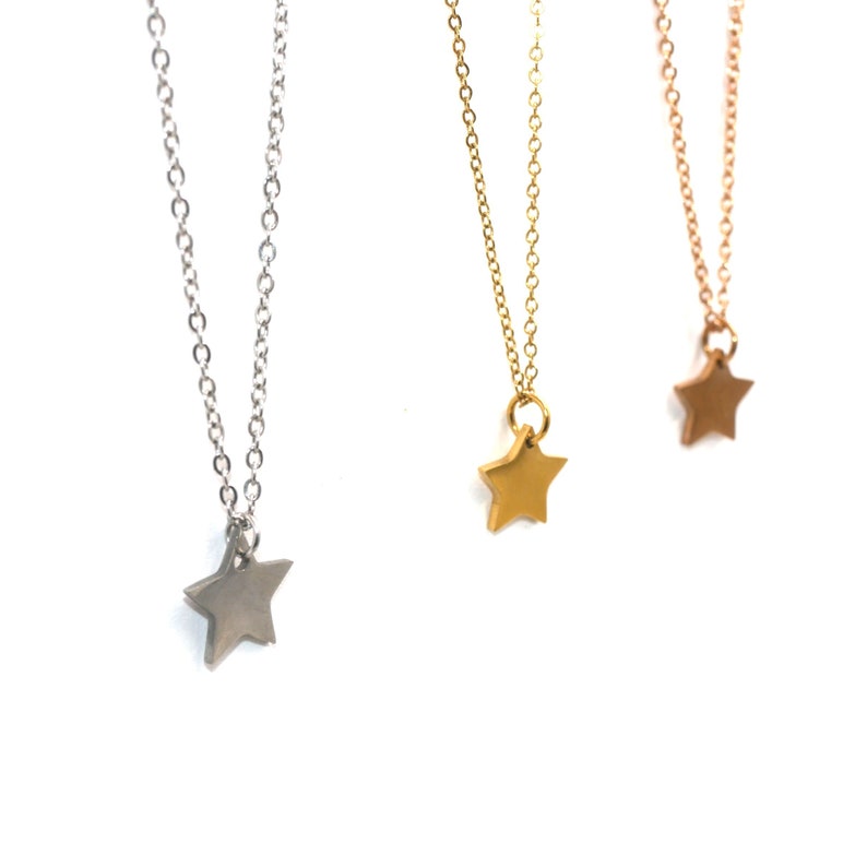 Make a wish, Stern am Himmel, personalisierter Anhänger mit Gravur, passender Kette, Gold Roségold, Silber, Charm, Gravurplatte Bild 10