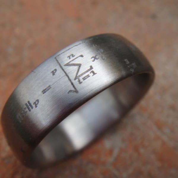 Anello matematico, per matematici, anello in acciaio inossidabile, Mostra che sei un elemento completo del gruppo di matematici.  Personalizzato