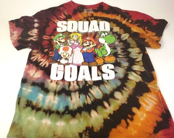 Mario Squad Goals Large Reverse Tie Dye 