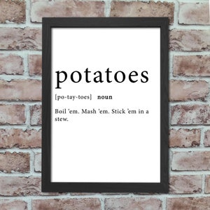 Digitalt konsttryck med potatisar i Sagan om ringen || Samwise Gamgee || Taters || Citat || Digital nedladdning || Utskrivbar || Anpassad