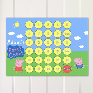 Bedrucktes Peppa Schwein || Belohnungskarte || Topfkarte || Toilettenkarte || Kinder || Kinder || Sternkarte || Kundenspezifische || Personalisierte