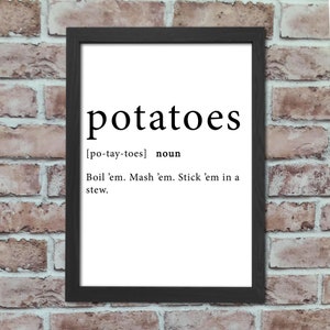 Printed Lord of the Rings Potatoes Art Print || Samwise Gamgee || Taters || Quote || Mailed Print || Printable || Custom