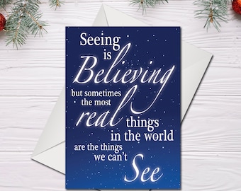 Seeing Is Believing || Christmas || Greetings Card || Envelope || A5 || Any Colour || Personalised || Custom