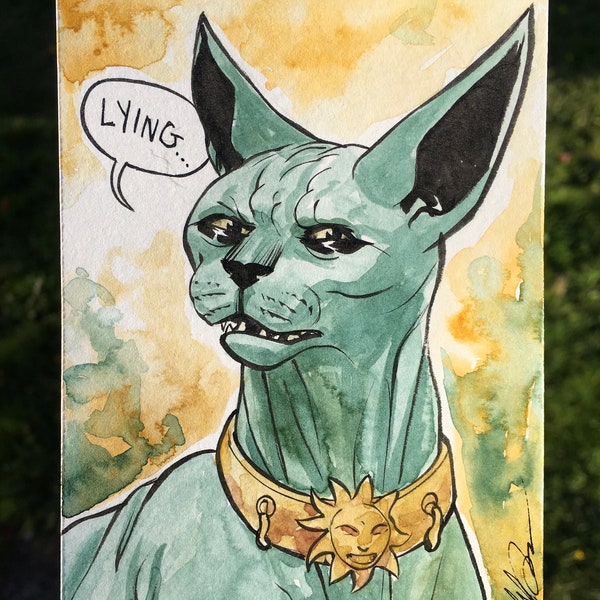 Lying Cat Sketch Card