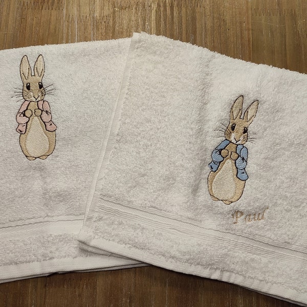 Gästehandtuch mit Peter Rabbit, gestickt, personalisiert