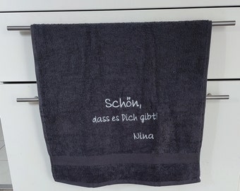 Handtuch bestickt "Schön, dass es Dich gibt" personalisiert