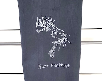 Personalized dish towel with cat profile