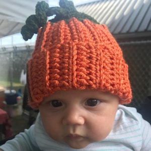 Homemade crochet pumpkin hats, pumpkin hat, Halloween hats, Fall hats, family pumpkin hats, baby pumpkin hats