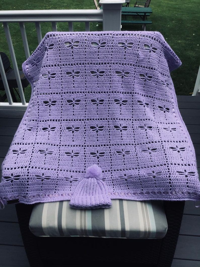 Dragonfly Baby Blanket Crochet Baby Afghan Crochet Baby Etsy