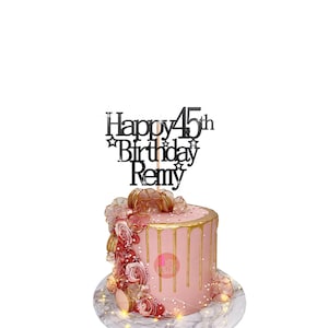 Centre de table pour gâteau scintillant quarante-cinq anniversaires
