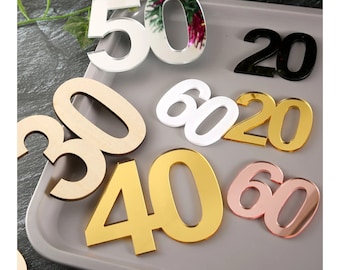 Mirror Acrylic Number Cake Topper: Double Digit Birthday Decor