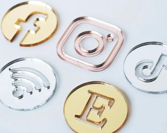 Social Media Logos Acrylic Shapes 3mm depth