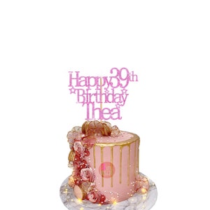 39 Cake Topper, 39th Birthday Topper, Birthday Cake Topper, 39 Birthday, Joyeux 39th Birthday, Thirty Nine Cake Topper, Joyeux anniversaire Topper