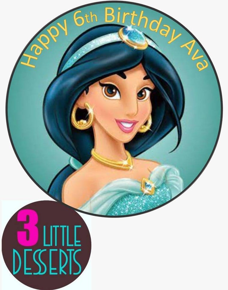 Princess JASMINE Personalised Birthday Cake Topper Edible Etsy
