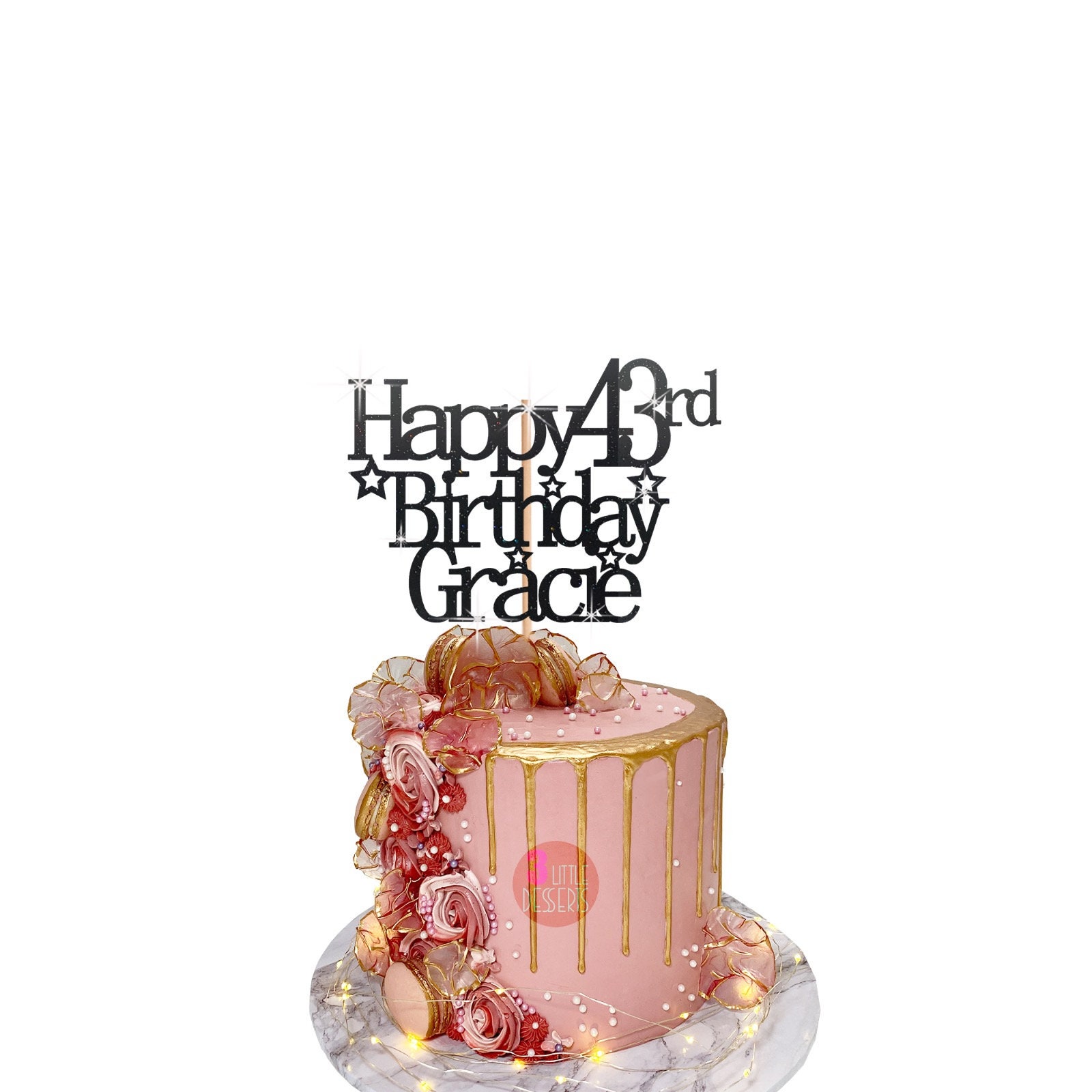 Acrylic Happy Birthday Cake Topper and Cake Charm, Double Layer