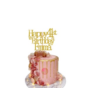 41e gâteau, Joyeux 41e anniversaire, Gâteau personnalisé, 41e anniversaire, 41e anniversaire, 41e anniversaire Gâteau, 41e gâteau anniversaire, quarante et un garnitures de gâteau