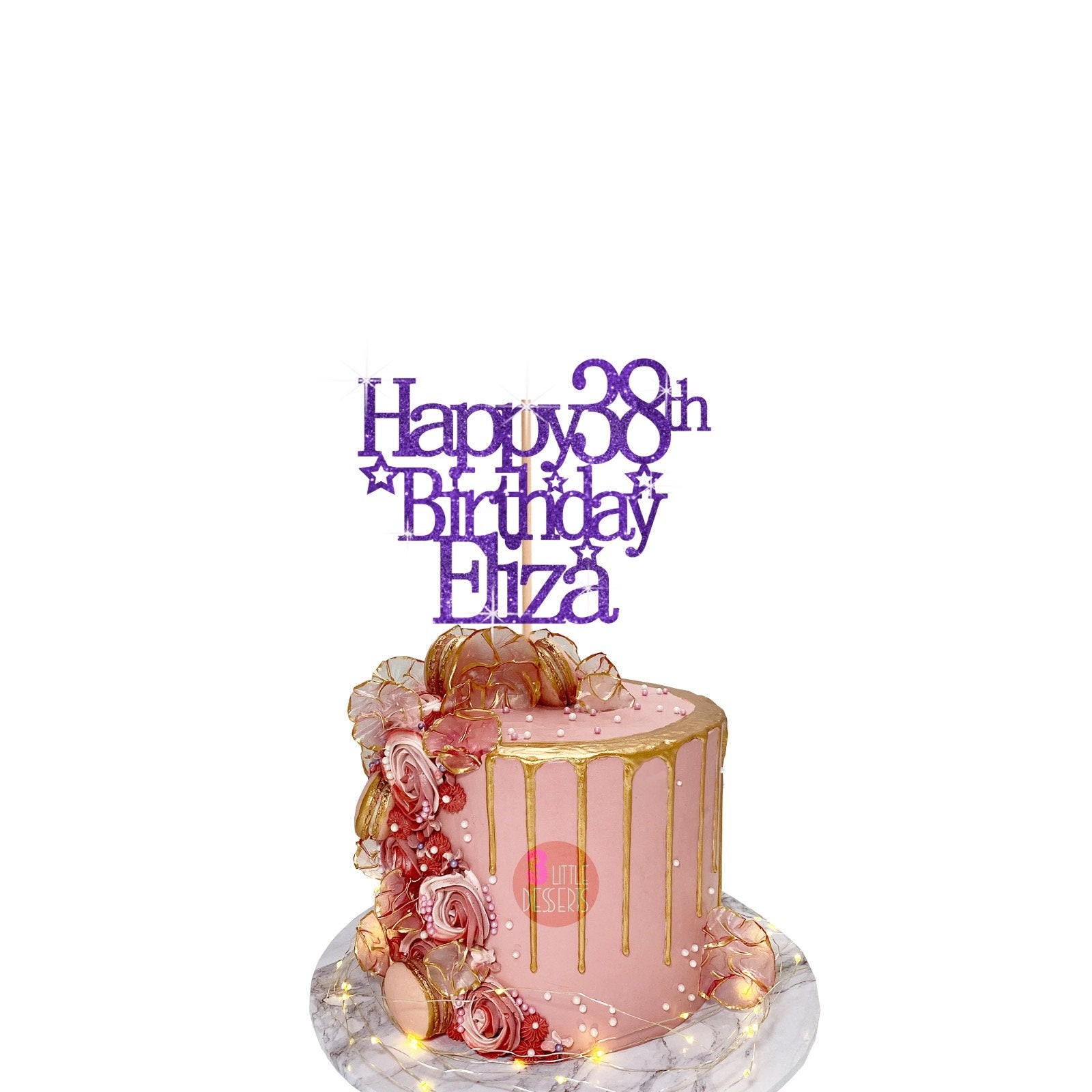 38 Cake Topper, 38th Birthday Topper, Acrylic or Glitter