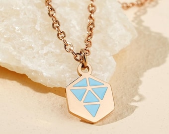 Collana Silhouette Pastel D20: Gioielli a dadi in acciaio inossidabile di grado chirurgico