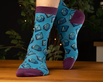 Polyhedral Dice Socks: Cotton Blend TTRPG Fan Gift