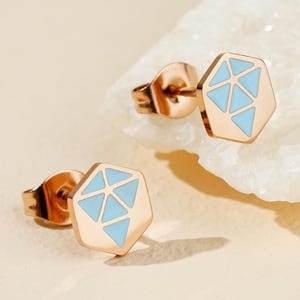 Pastel D20 Stud Earrings: Surgical Grade Stainless Steel Dice Jewelry
