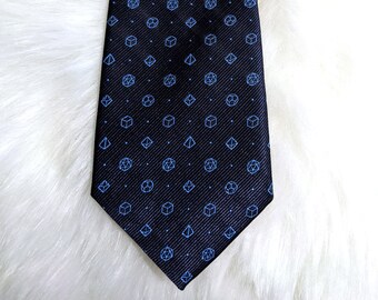 The Original Stylish Polyhedral Dice Necktie - Dice Tie - D&D Dungeon Master's Gift - DnD Accessory