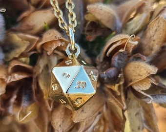 Collana con dadi 3D D20: gioielli D&D in acciaio inossidabile di grado chirurgico