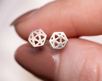 Mini orecchini a bottone D20: gioielli a forma di dado in acciaio inossidabile di grado chirurgico, regalo D&D