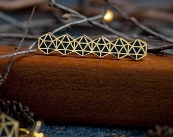 D20 Row Tie Bar: Enamel Dice, Dungeons and Dragons Gift