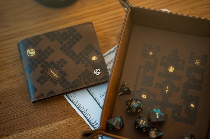 Vegan Leather TTRPG Wallet: Dungeon Crawler Collection - Personalized ...