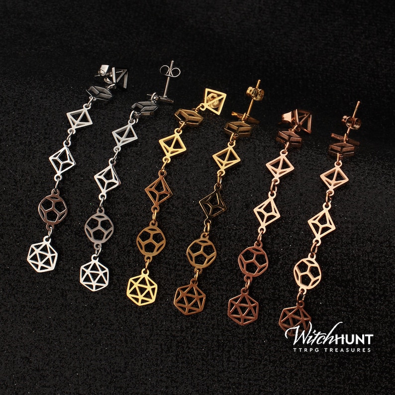 Dice Drop Earrings Dice Set Charm Earrings D20 Earrings Etsy UK