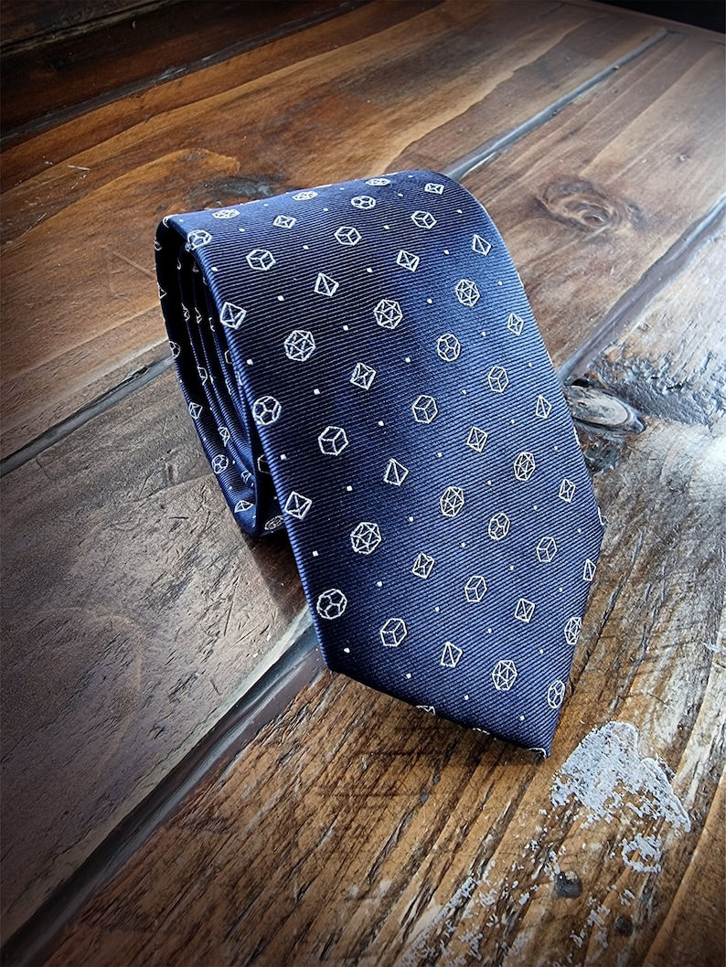 The Original Stylish Polyhedral Dice Necktie Dice Tie D&D Dungeon Master's Gift DnD Accessory image 4