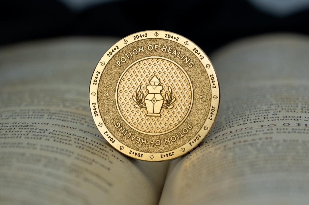 Healer Token Solid Brass Potion of Healing Coin - D&D Token - TTRPG Accessory - Etsy