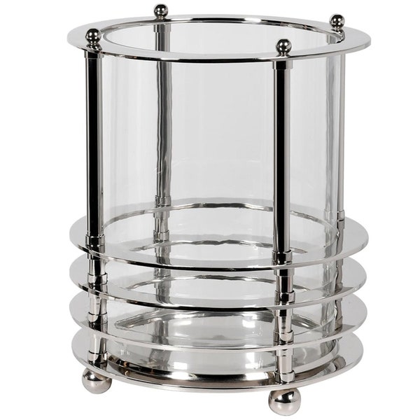 Nickle and Glass Hurricane lamp