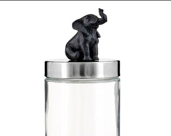 Elephant Storage Glass Jar