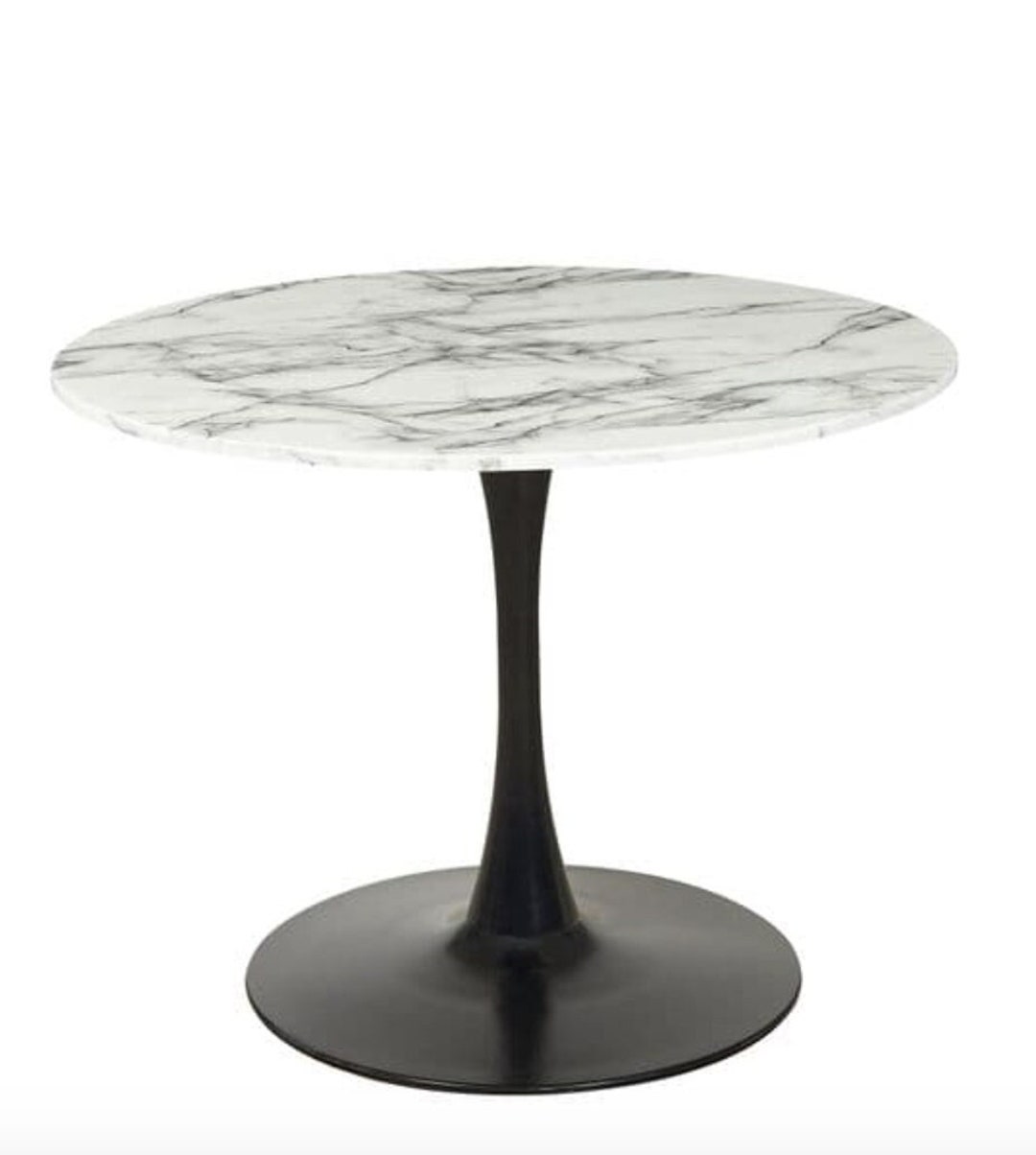 Mesa alta redonda dorada para bar/bistro/mesa de cóctel con base alta  (mármol, 3 unidades)