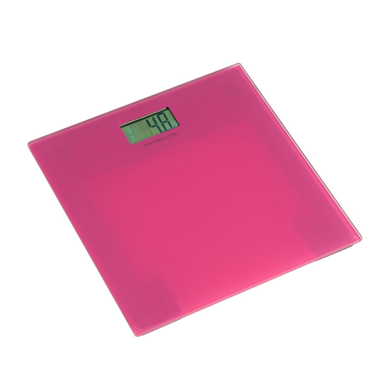 Vintage pink home weight scale isolated with clipping path Stock