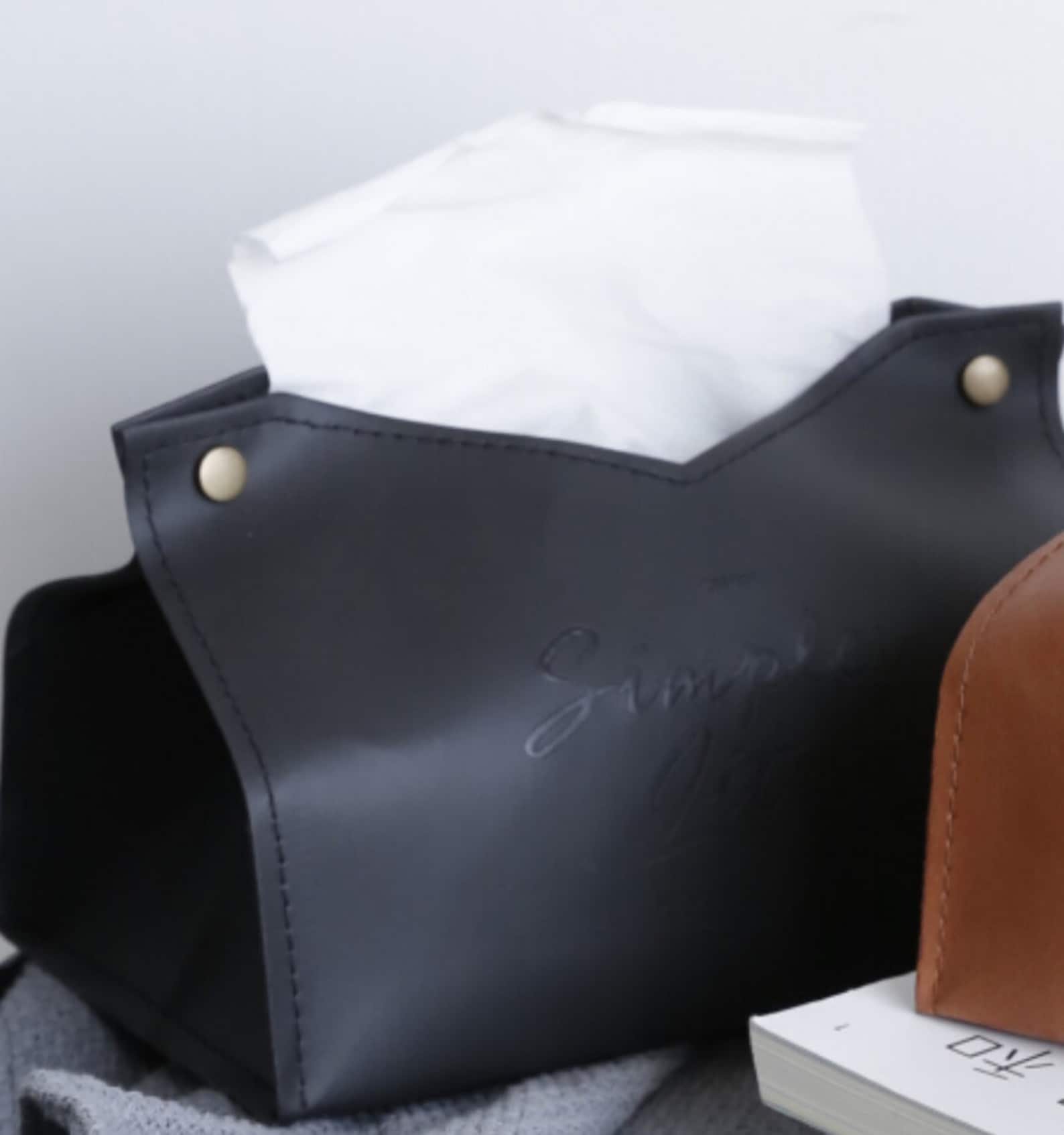 PU Leather Tissue Holder Box Etsy
