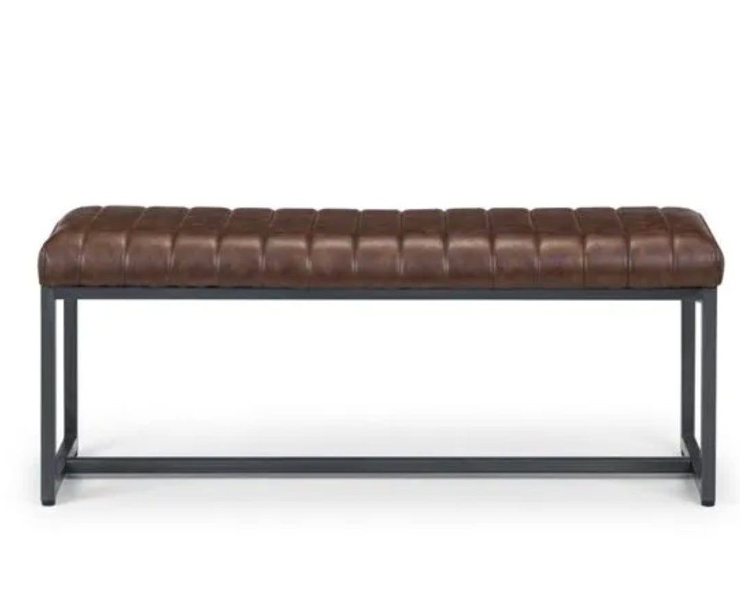 Upholstered Leather Bench Etsy UK