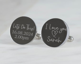 Personalised Engraved Groom Cufflinks, Lets Do This Cufflinks, Bride to Groom Gift, Groom Cufflinks, Engraved Wedding Cufflinks