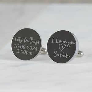 Personalised Engraved Groom Cufflinks, Lets Do This Cufflinks, Bride to Groom Gift, Groom Cufflinks, Engraved Wedding Cufflinks