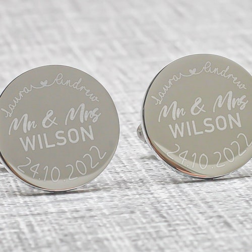 Personalised Engraved Bride to Groom Wedding Cufflinks Groom Etsy