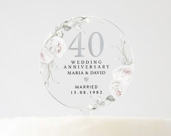 Personalised Anniversary Cake Topper, Special Age Anniversary Cake Topper, 20th 25th 30th 40th 50th 60th Cake Topper, Cake Decorations