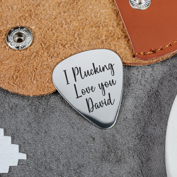 Personalised Guitar Pick, Any Message Guitar Pick, Guitar Gifts, Music Gifts, Plectrum with Case, Bass Pick, Birthday Gift, Father's Day