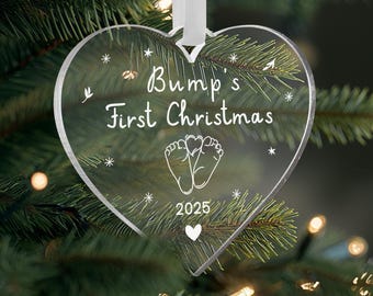 Personalised Bumps First Christmas Ornament, Mummy to Be Bauble, New Baby Bauble, Pregnancy Announcement Bauble, Bump Bauble