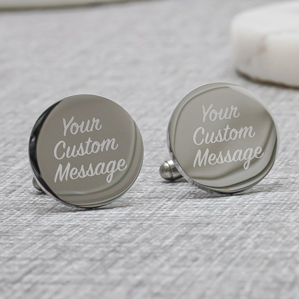 Personalised Engraved Message Cufflinks, Your Own Design, Wedding Cufflinks, Best Man Cufflinks, Father of the Bride Gift, Any Message