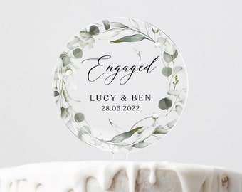 Personalised Engagement Cake Topper, EngagedCake Topper, Special Date Acrylic Cake Topper, Celebration Cake Topper, Engagement Cake Decor